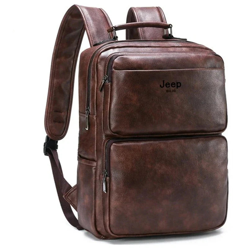 Conforto e Estilo: Mochila Jeep em Couro Genuíno Buluo Premium