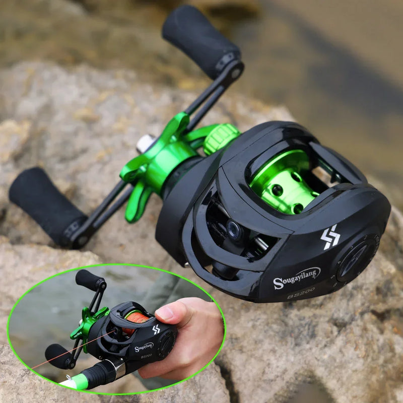 Carretilha Sougayilang 7.2:1 com Drag de 10kg em Metal – Potência e Confiabilidade para suas Aventura de Pesca