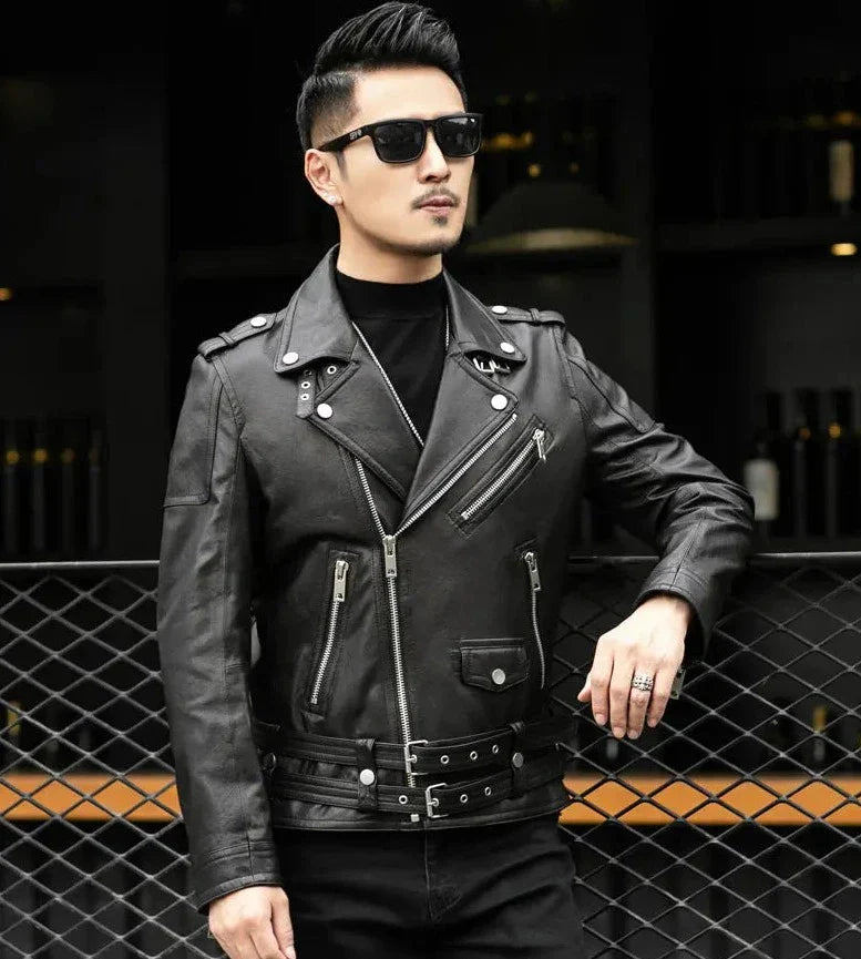 Jaqueta Masculina de Inverno em Couro Genuíno - Estilo e Conforto para os Dias Frios