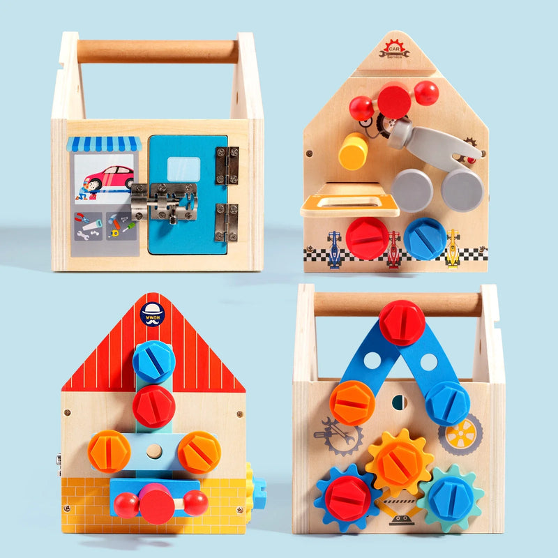 Caixa de Ferramentas Infantil em Formato de Casa – Brincadeira e Aprendizado em Cada Projeto