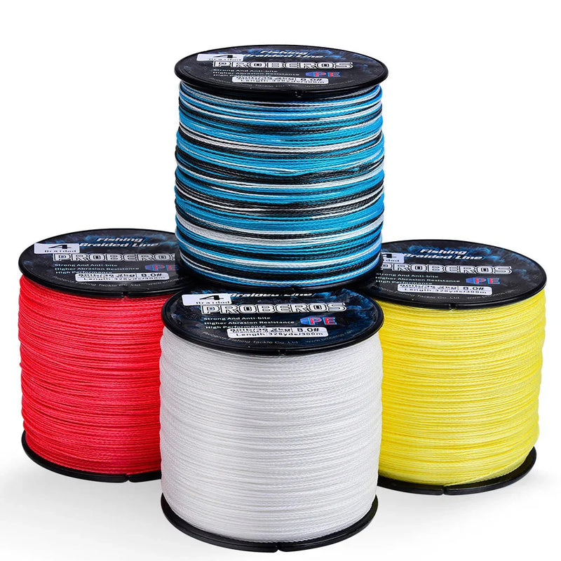 Linha de Pesca Multifilamento Proberos 300M - Confiabilidade e Versatilidade de 6LB a 80LB para Capturas Incríveis