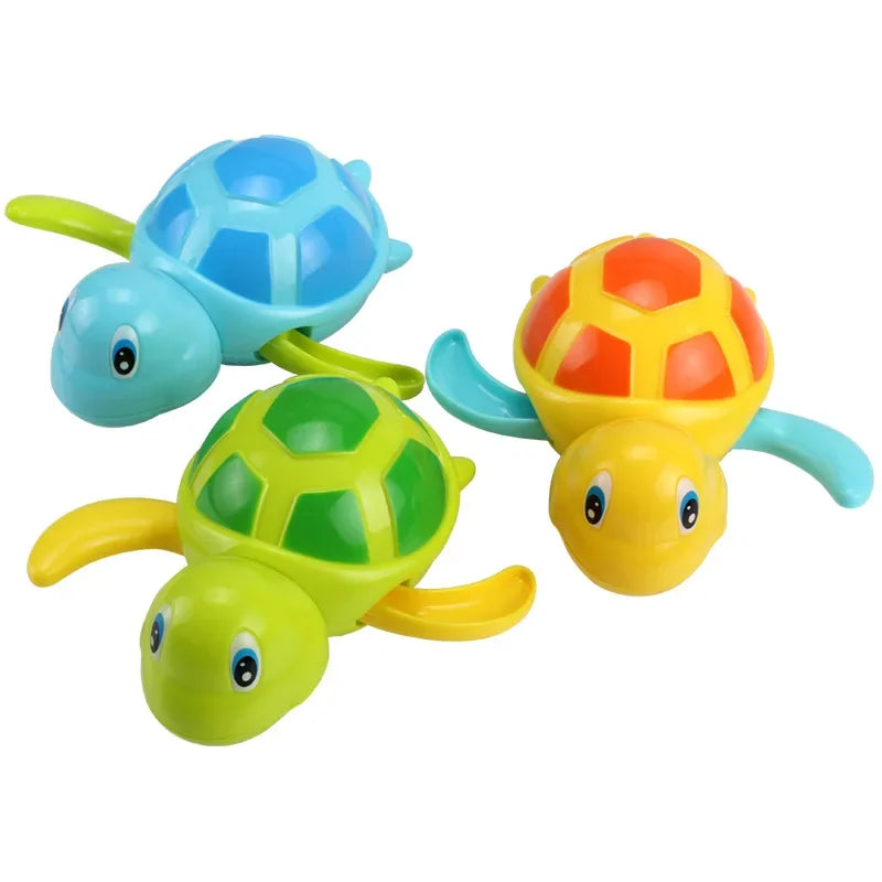 Única venda bonito dos desenhos animados animal tartaruga clássico brinquedo de água do bebê infantil nadar tartaruga enrolada corrente clockwork crianças praia banho brinquedos