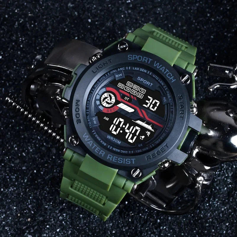 Relógio Yikaze Digital Masculino: Estilo Militar à Prova D'Água para Aventura e Praticidade