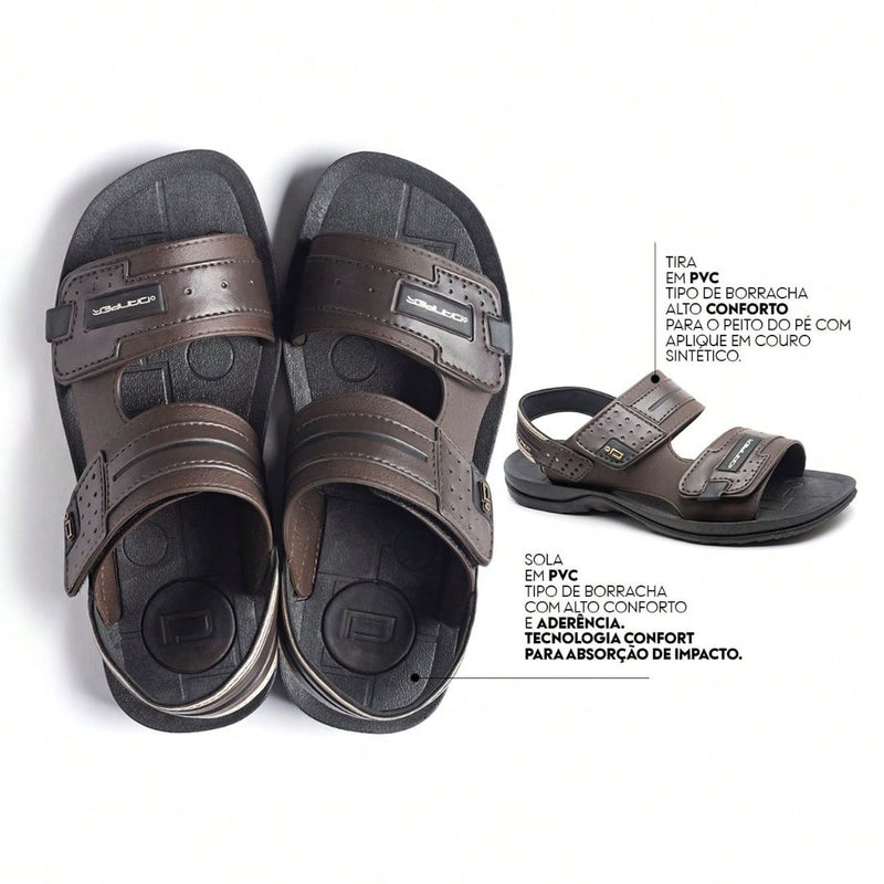 Sandália Masculina Danper Marrom Confortável