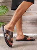 Sandália Masculina de Couro Anti-Stress Yuri