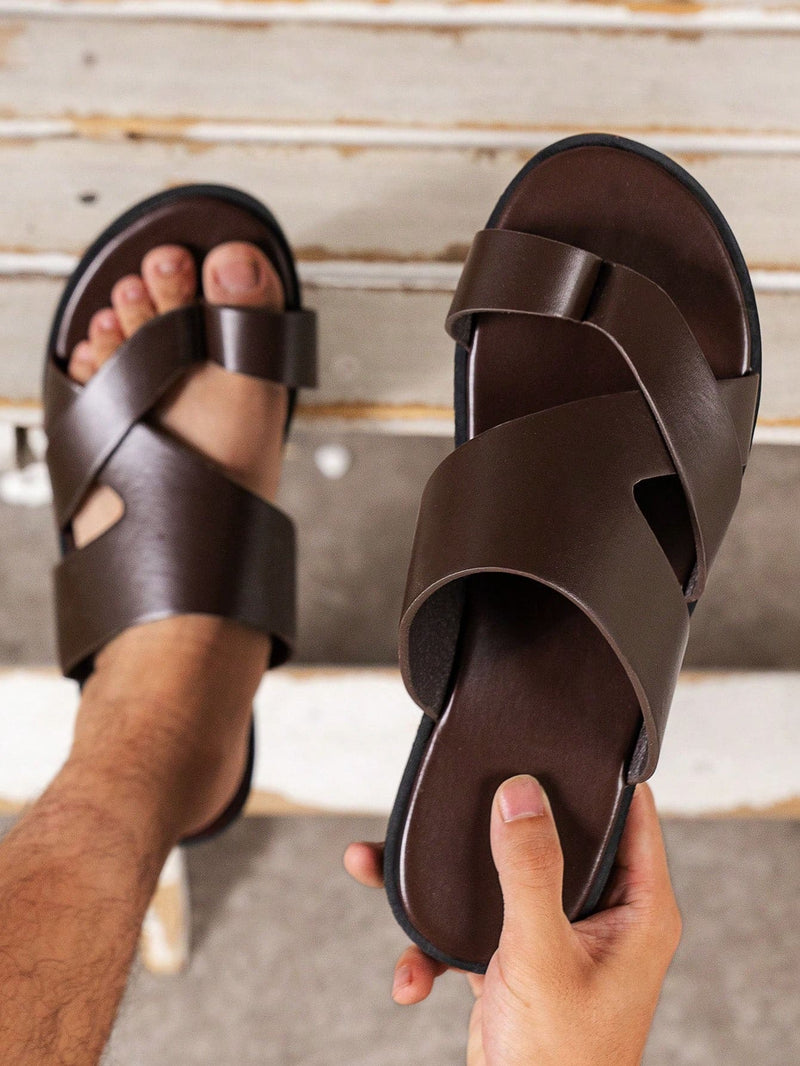 Sandália Masculina de Couro Anti-Stress Yuri