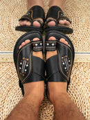 Sandália Masculina de Couro Árabe Anti-Stress