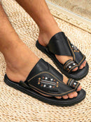 Sandália Masculina de Couro Árabe Anti-Stress