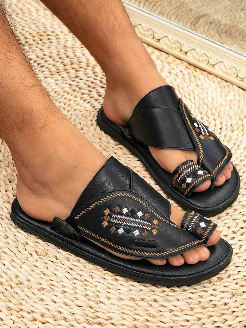 Sandália Masculina de Couro Árabe Anti-Stress