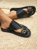 Sandália Masculina de Couro Árabe Anti-Stress