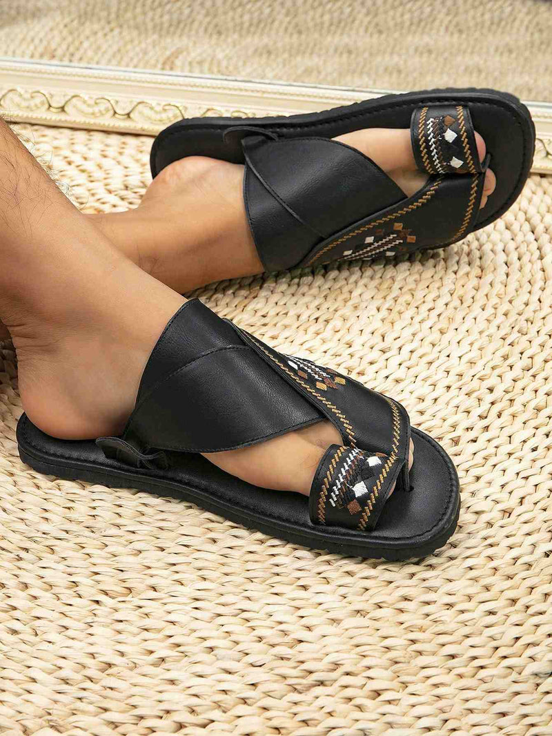 Sandália Masculina de Couro Árabe Anti-Stress