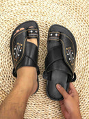 Sandália Masculina de Couro Árabe Anti-Stress