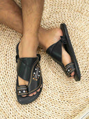 Sandália Masculina de Couro Árabe Anti-Stress