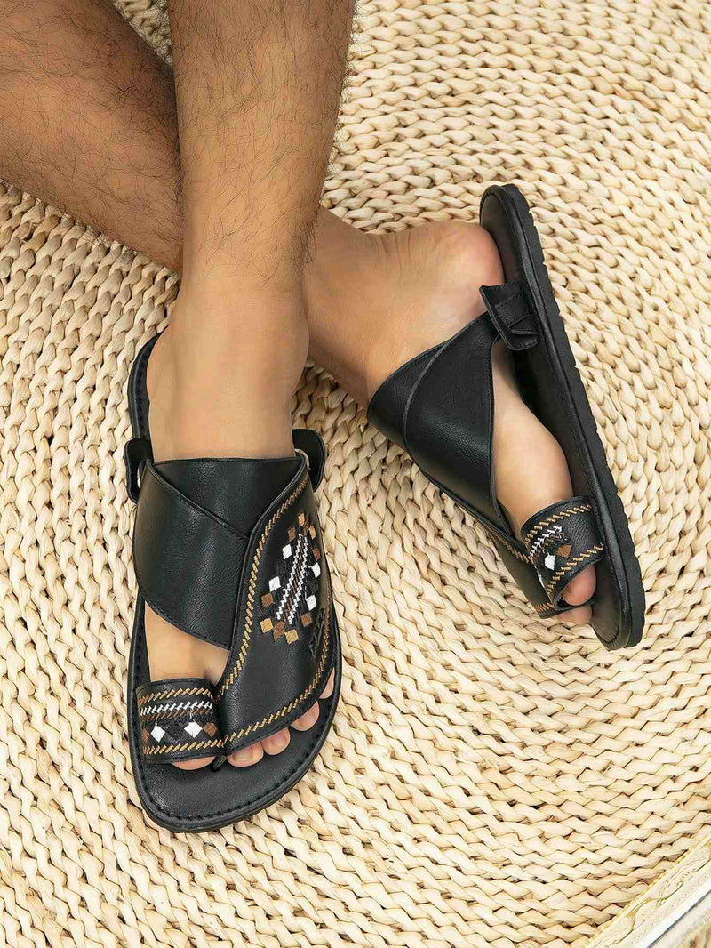 Sandália Masculina de Couro Árabe Anti-Stress