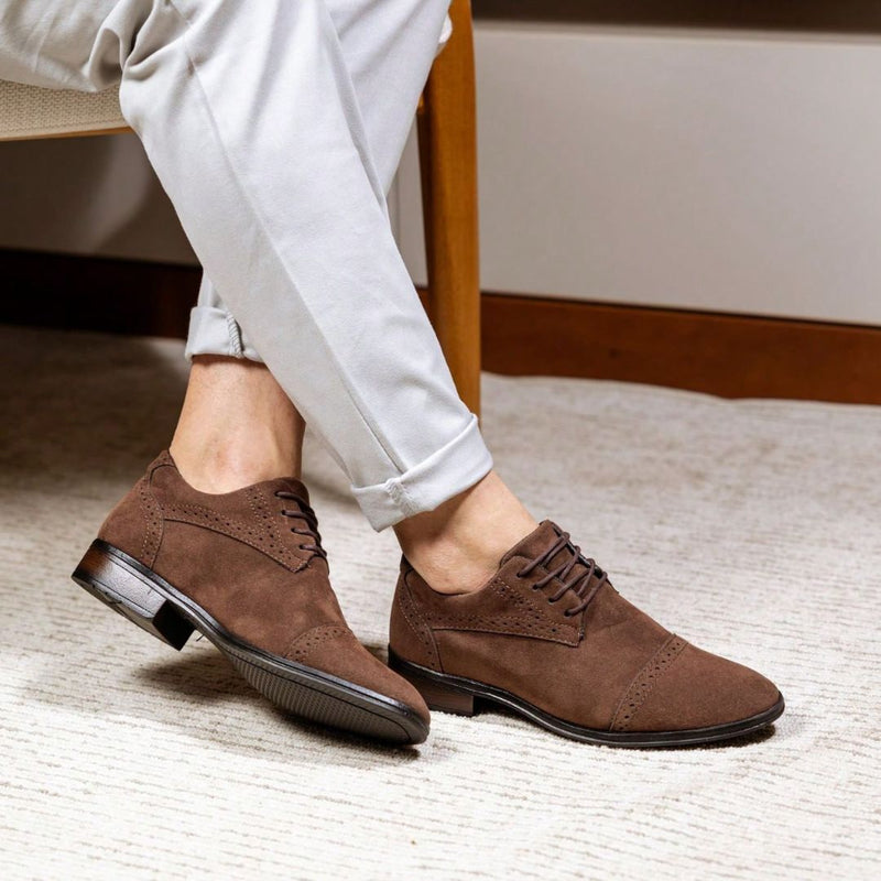 Sapato Masculino Social Marrom de Camurça Chris