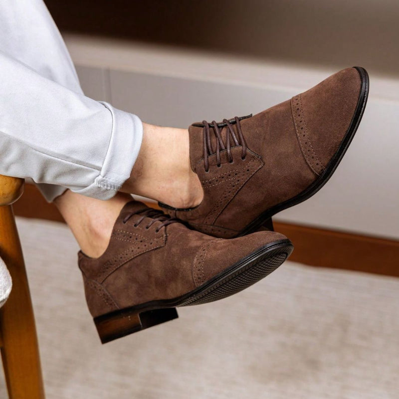 Sapato Masculino Social Marrom de Camurça Chris