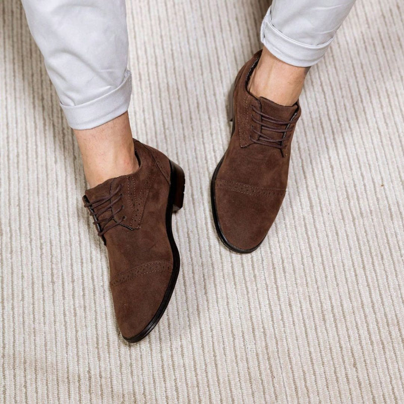 Sapato Masculino Social Marrom de Camurça Chris