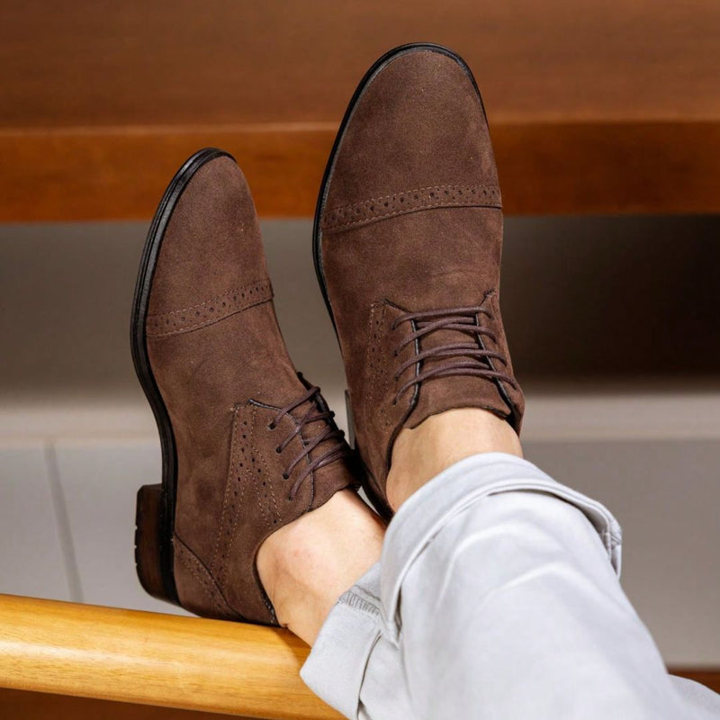 Sapato Masculino Social Marrom de Camurça Chris