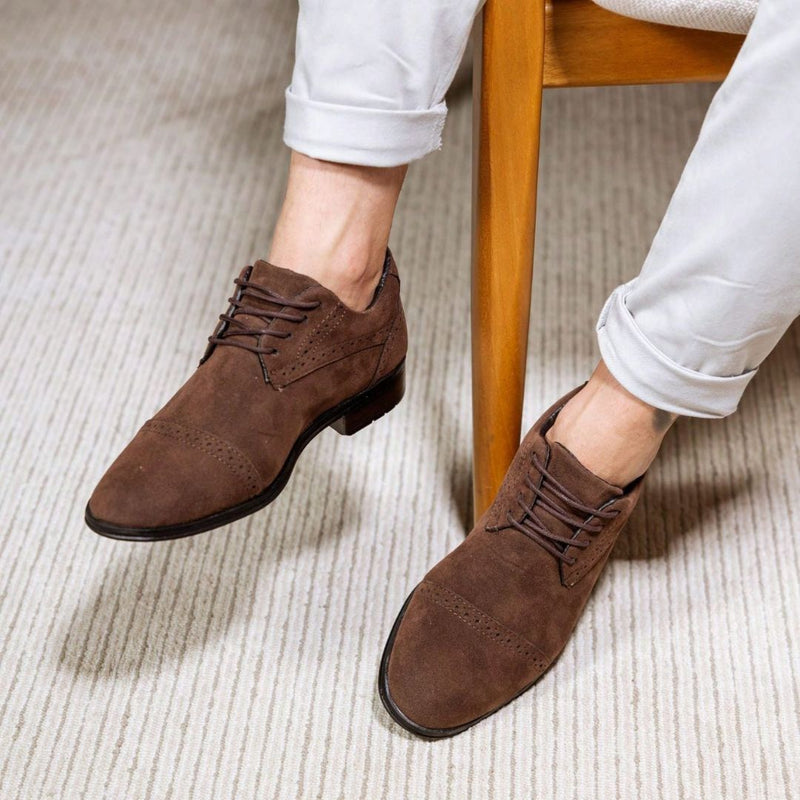 Sapato Masculino Social Marrom de Camurça Chris