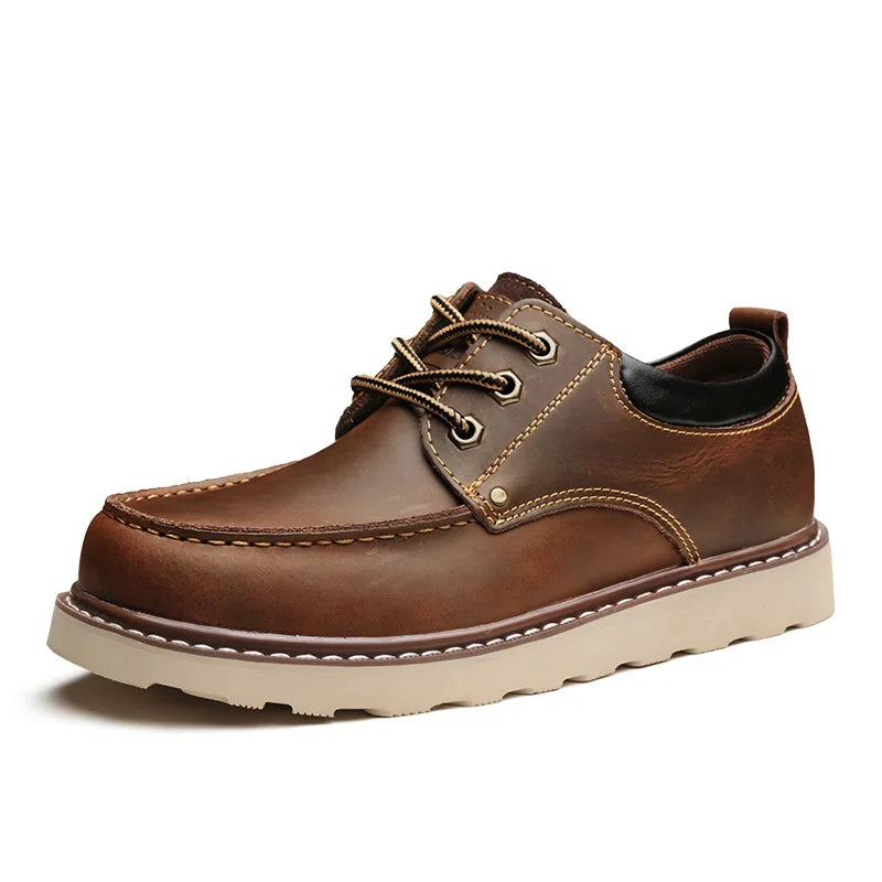 Sapato Masculino de Couro Moc Toe
