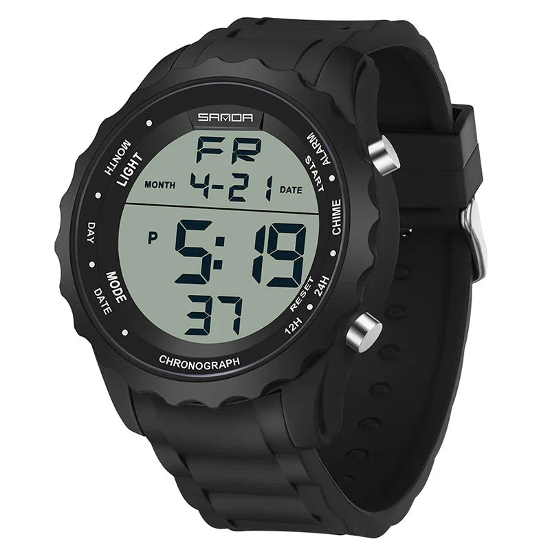 Relógio Digital Militar Camuflado Sanda: Estilo e Durabilidade à Prova d'Água