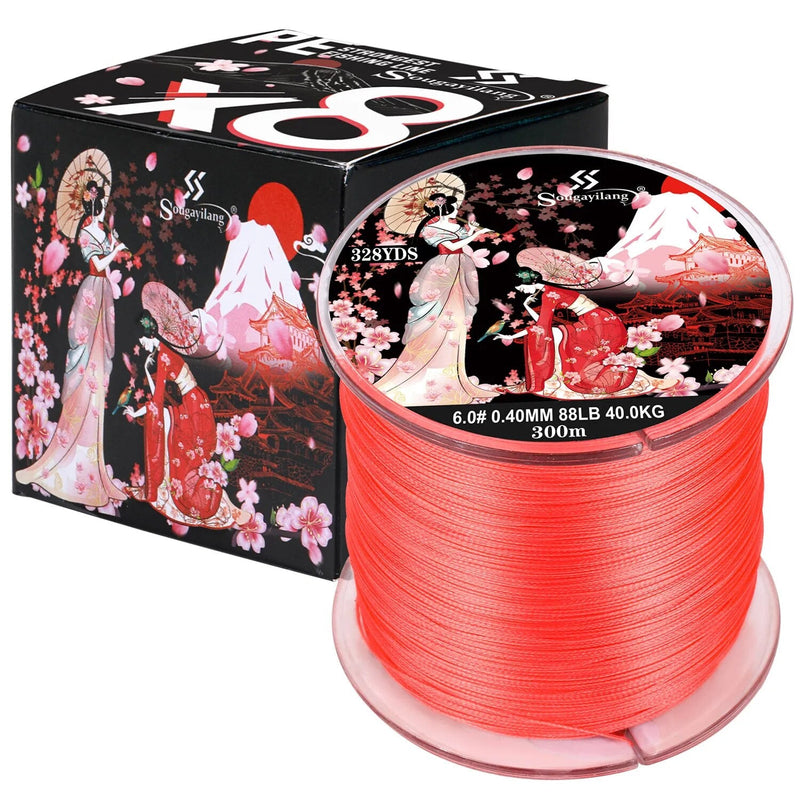Linha Multifilamento Trançada de 100m a 300m com 8 Fios, Suporta Até 40kg para Aventura e Confiabilidade
