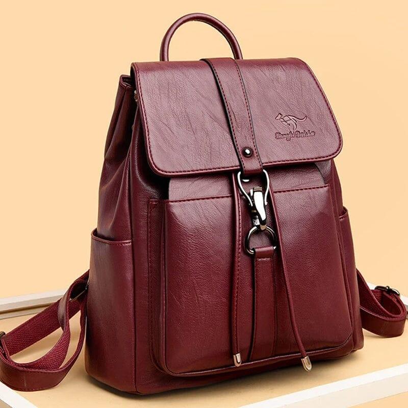 Mochila de Couro Genuíno Feminina - Estilo Aussie para Conforto e Praticidade