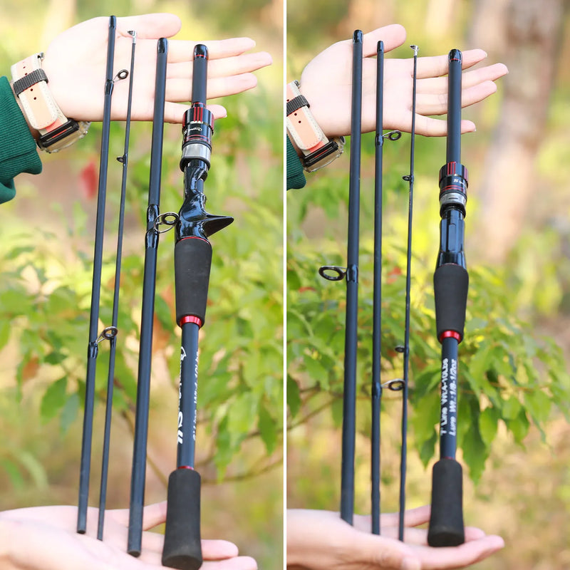Vara De Pesca Sougayilang 4 Partes Com Fibra De Carbono - Leveza e Resistência Para Suas Aventuras