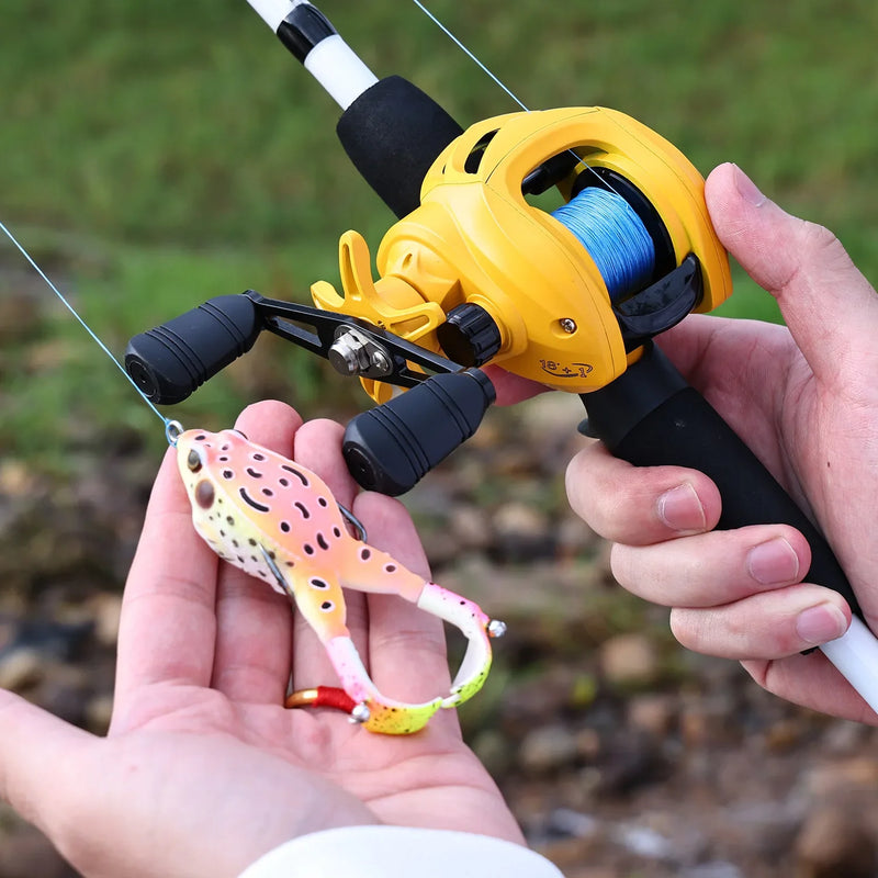 Kit de Pesca Sougayilang: Carretilha Eficiente e Vara Leve de 1.98m para Aumentar Seu Conforto na Pesca