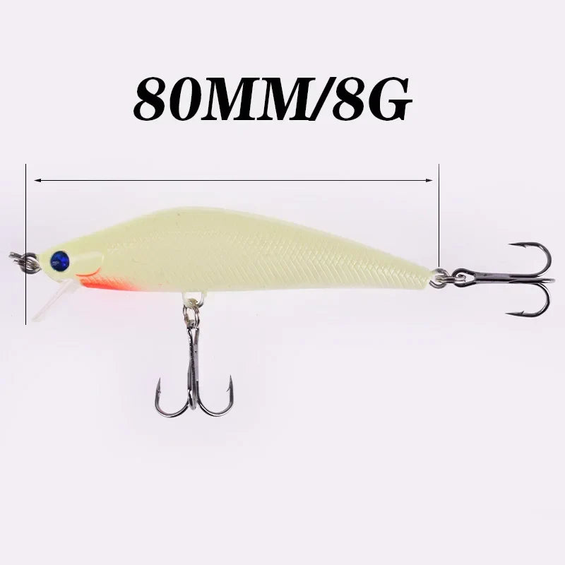 Isca Luminosa Noturna 8cm 8,5g com Ganchos Afiados para Pesca Eficiente
