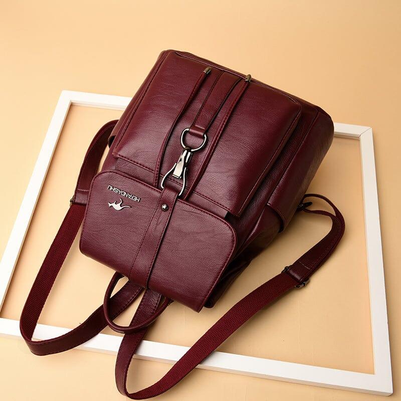 Mochila de Couro Genuíno Feminina - Estilo Aussie para Conforto e Praticidade