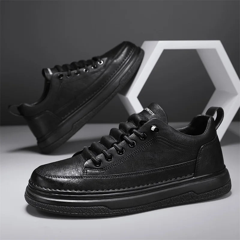 Conforto e Estilo: Tênis Masculino Casual em Couro Genuíno - Estevan Erican