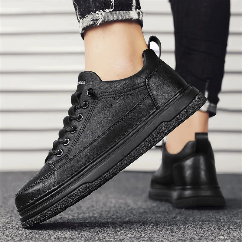 Conforto e Estilo: Tênis Masculino Casual em Couro Genuíno - Estevan Erican