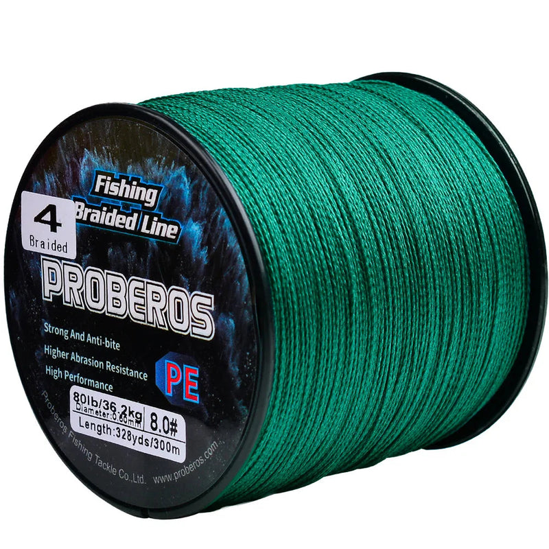 Linha de Pesca Multifilamento Proberos 300M - Confiabilidade e Versatilidade de 6LB a 80LB para Capturas Incríveis