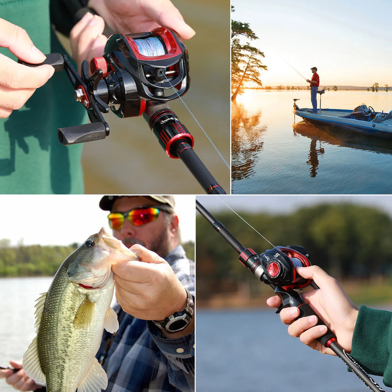 Vara De Pesca Sougayilang 4 Partes Com Fibra De Carbono - Leveza e Resistência Para Suas Aventuras