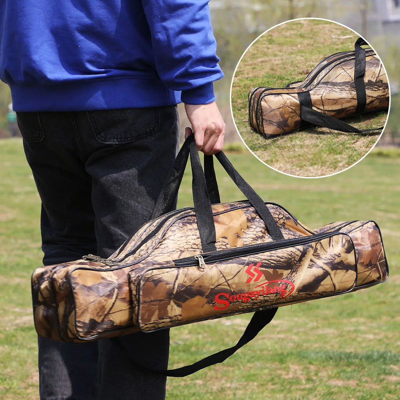 Bolsa de Pesca Sougayilang Portátil com Grande Capacidade (80cm/120cm) – Conforto e Praticidade para Suas Aventuras