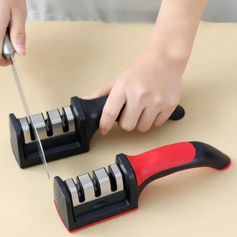 Afiador de Facas com 3 Níveis e Base Antiderrapante para Facilidade no Dia a Dia