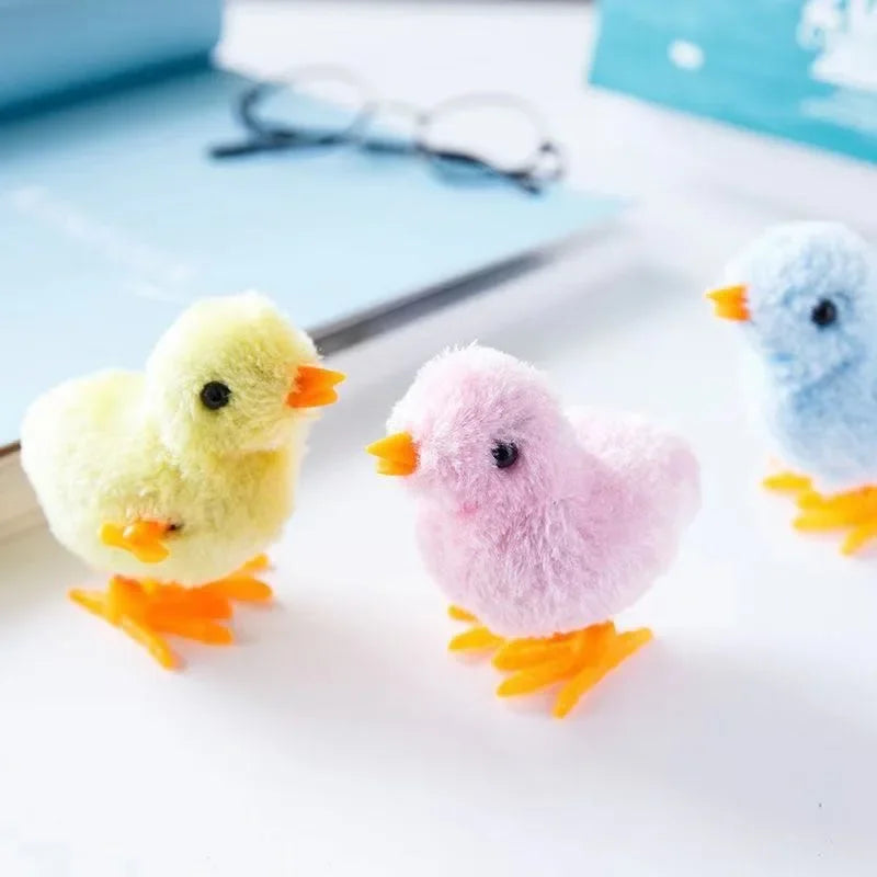 Simulação de frango de corda dos desenhos animados pelúcia pulando frango nostalgia brinquedo relógio presente para presentes do miúdo brinquedos de corda das crianças