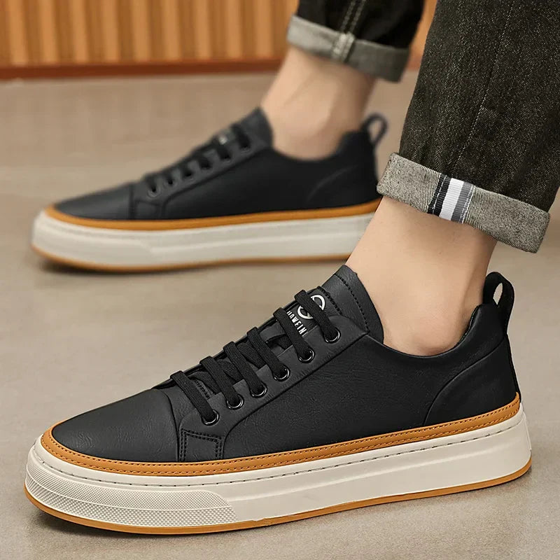 Tênis Masculino de Couro Genuíno - Estilo e Conforto para sua Rotina