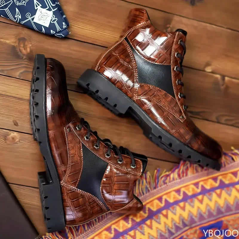 Bota Masculina de Couro Genuíno - Estilo e Conforto para o Dia a Dia