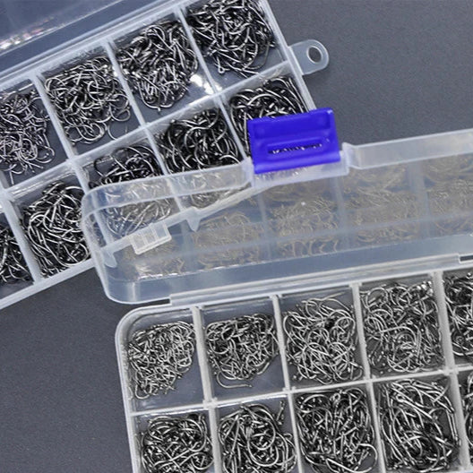 Conjunto de Anzóis de Pesca em Aço Carbono - 400 Peças em 10 Tamanhos para Aventura Sem Limites