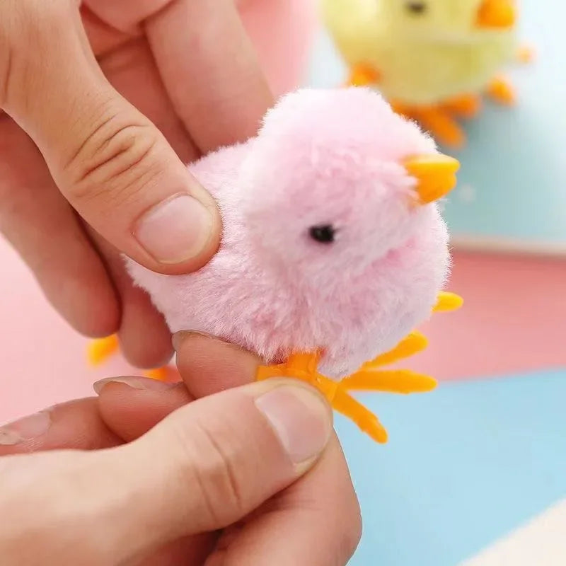 Simulação de frango de corda dos desenhos animados pelúcia pulando frango nostalgia brinquedo relógio presente para presentes do miúdo brinquedos de corda das crianças