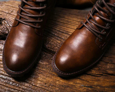 Bota Masculina de Couro Genuíno - Conforto e Estilo da Hermez