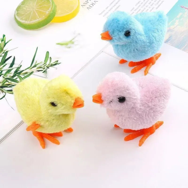 Simulação de frango de corda dos desenhos animados pelúcia pulando frango nostalgia brinquedo relógio presente para presentes do miúdo brinquedos de corda das crianças