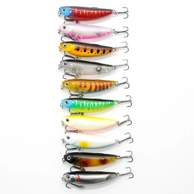 Conjunto de 6 Iscas de Superfície 5,5cm - Atraia Grandes Peixes com Facilidade