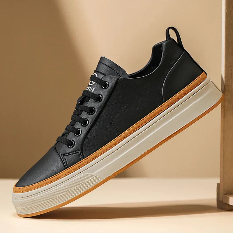 Tênis Masculino de Couro Genuíno - Estilo e Conforto para sua Rotina