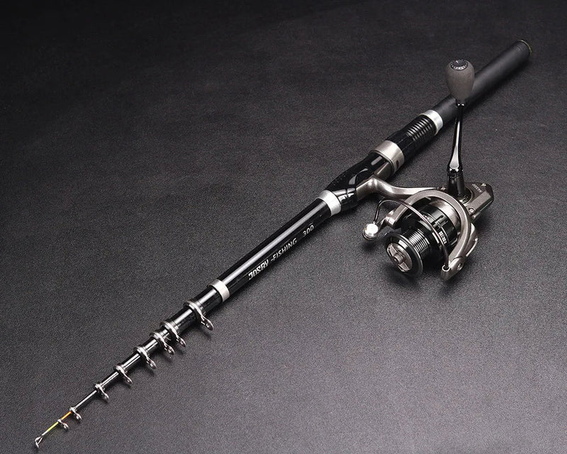 Vara Telescópica Leve Josby: Flexibilidade de 1,5m a 3m em Fibra de Carbono