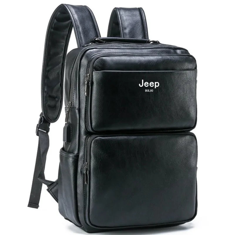 Mochila Buluo Premium em Couro Genuíno Jeep - Conforto e Estilo para Sua Rotina