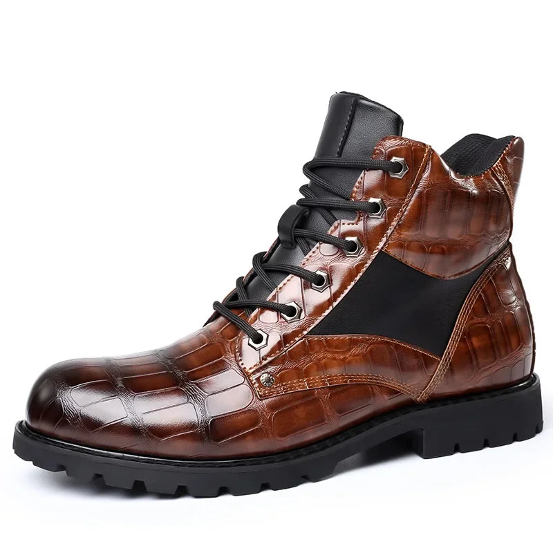 Bota Masculina de Couro Genuíno - Conforto e Estilo para o Seu Dia a Dia