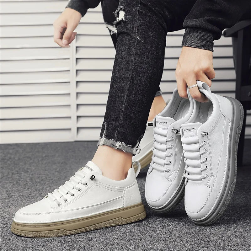 Conforto e Estilo: Tênis Masculino Casual em Couro Genuíno - Estevan Erican